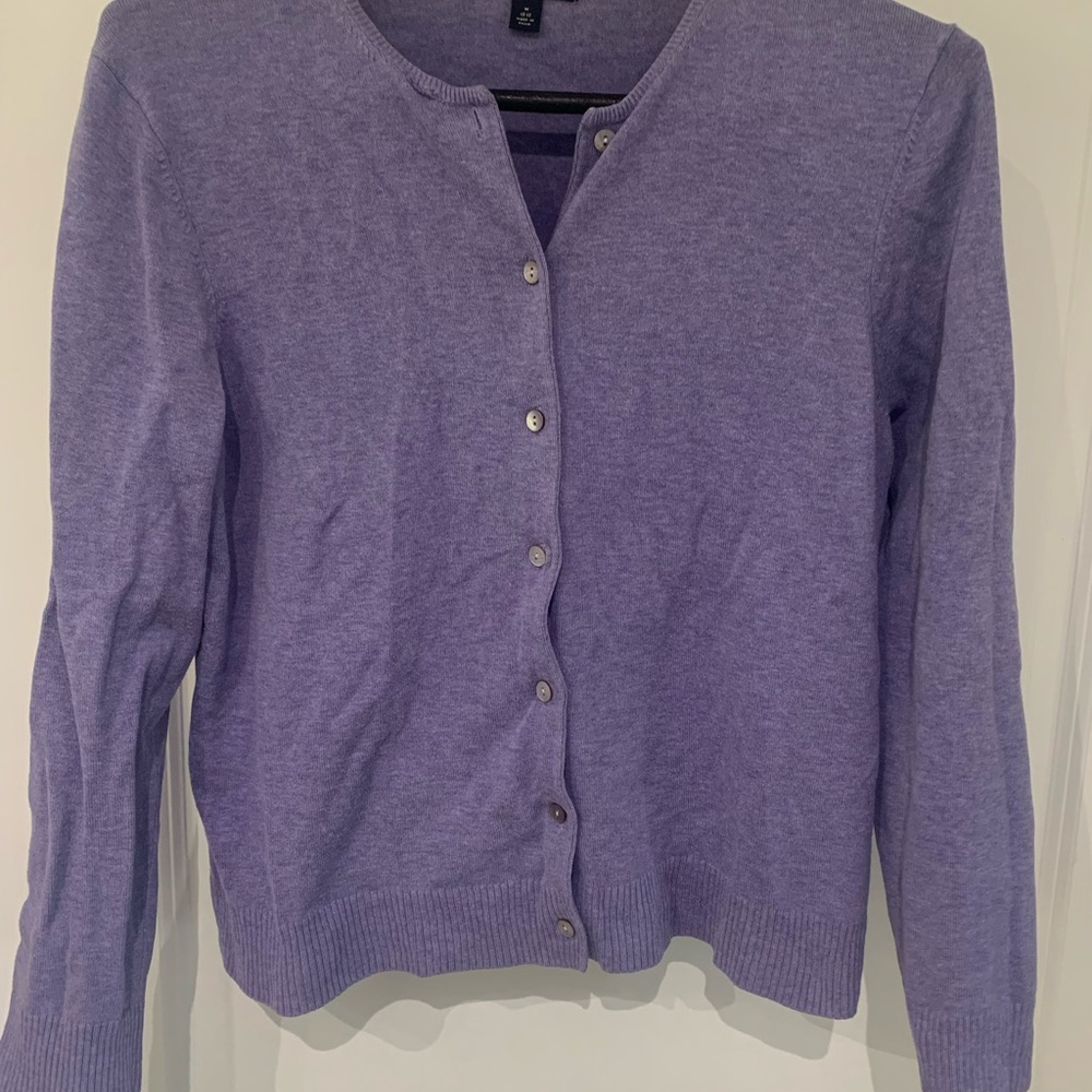 Lands' End Purple Women's Cardigan Sweater